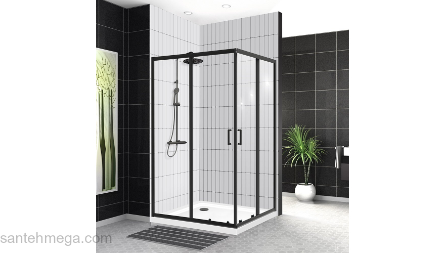 Душевой угол BELBAGNO UNO-195-AH-2-120/90-P-NERO Душевой угол BELBAGNO UNO-195-AH-2-120/90-P-NERO. Фото