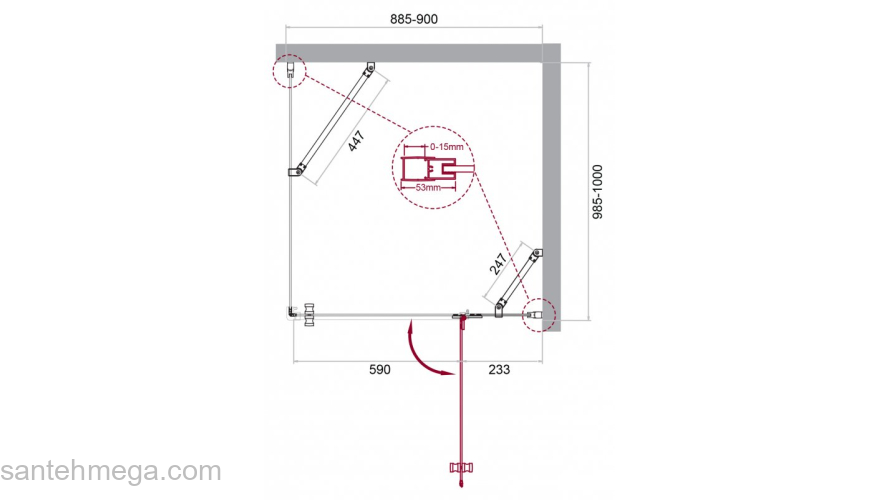 Душевой угол BELBAGNO KRAFT-AH-12-90/100-C-Cr-R Душевой угол BELBAGNO KRAFT-AH-12-90/100-C-Cr-R. Фото