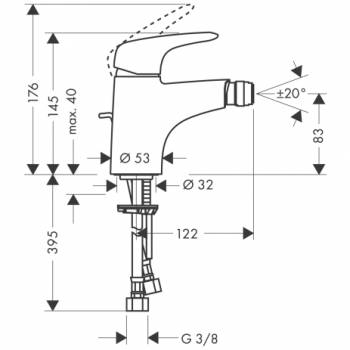 Смеситель для биде HANSGROHE Metris E 31270000. Фото
