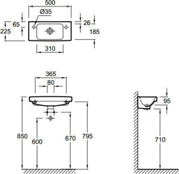 Раковина встраиваемая JACOB DELAFON Odeon Up 50х23 E4701R-00. Фото