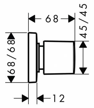 Запорный вентиль HANSGROHE PuraVida 15978400. Фото