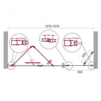 Душевая дверь BELBAGNO ALBANO-BS-13-30+100-C-Cr. Фото