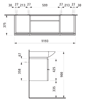 Тумба под раковину LAUFEN Palace 4.0130.2.075.464.1. Фото