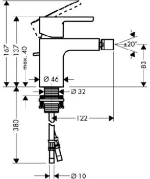 Смеситель для биде Hansgrohe Metropol S 14262000. Фото