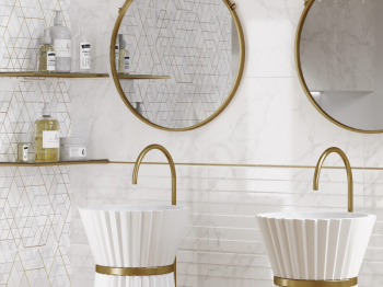 CERSANIT 15925 Вставка Calacatta 298х598 шеврон белый