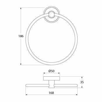 Полотенцедержатель, кольцо IDDIS Calipso CALSBO0i51 для ванной комнаты. Фото