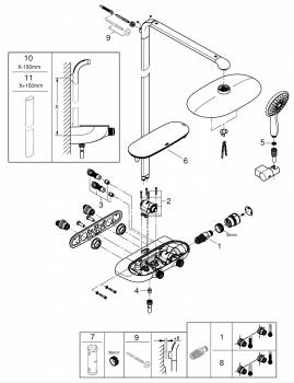 GROHE 26361LS0 Rainshower SmartControl MONO 300 Душевая система с термостатом. Фото