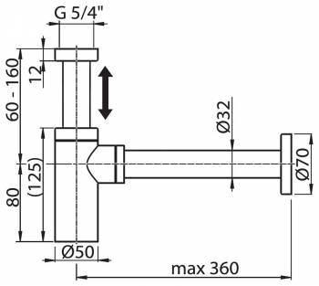Сифон для умывальника телескопический RAVAK X01371. Фото