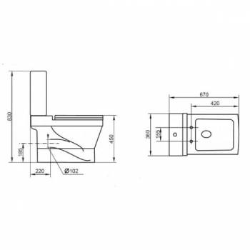 Чаша унитаза напольного CEZARES Prati CZR-148. Фото