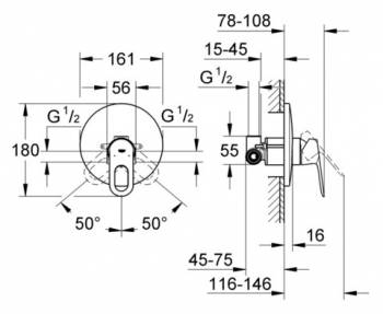 Смеситель для душа GROHE BauLoop 29080000. Фото