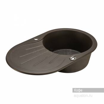 Мойка для кухни Акватон Паола круглая с крылом кофе 1A714032PA280. Фото