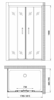 Душевой уголок GEMY Victoria S30192D-A70. Фото