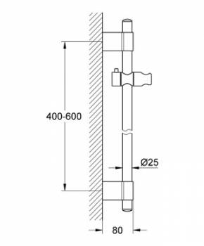 Душевая штанга GROHE Power&Soul 27784000 600 мм. Фото