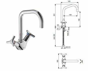 Смеситель для раковины VIDIMA Trinity BA259AA. Фото