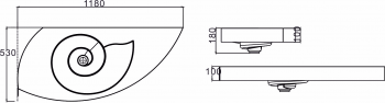 Раковина NS BATH NSS-1153G (глянцевая) 118х53. Фото