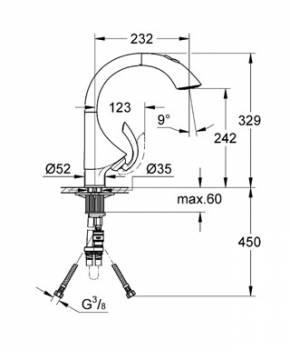 Смеситель для мойки GROHE K4 33782000. Фото
