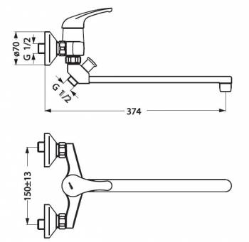 Смеситель для ванны VIDIMA Sirius BA011AA. Фото