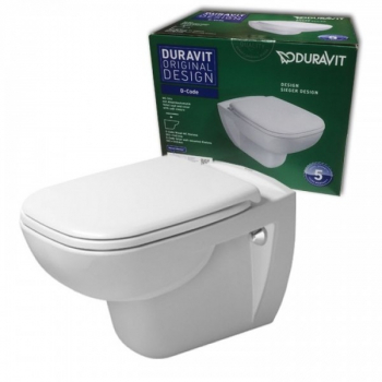 Унитаз подвесной с сиденьем DURAVIT D-Code Rimless SET 45700900A1. Фото