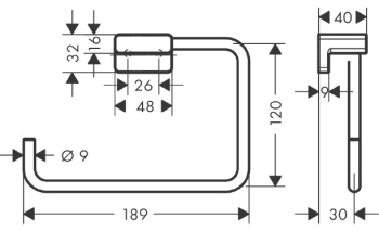 Кольцевой держатель полотенец AddStoris Hansgrohe 41754990, полированное золото для ванной комнаты. Фото
