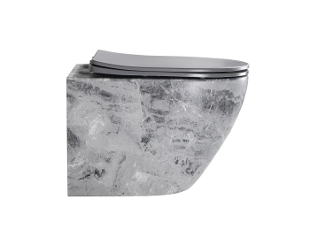 Унитаз подвесной безободковый EVA GOLD EG505Gray Серый Мрамор. Фото