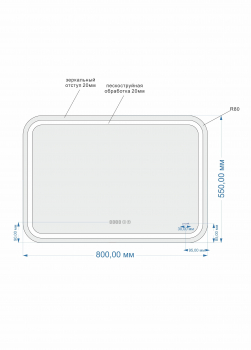 CERSANIT Зеркало LED 050 DESIGN PRO 80 LU-LED050*80-p-Os. Фото