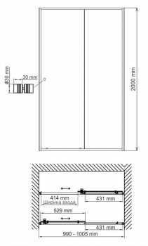Душевая дверь WASSERKRAFT Dill 61S12. Фото