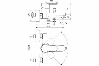 Смеситель для ванны IDEAL STANDARD Vito B0412AA. Фото