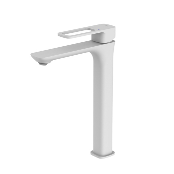 Смеситель для настольного умывальника белый матовый Slide IDDIS SLIWT01i01. Фото
