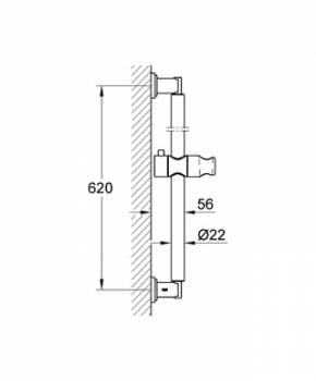 Душевая штанга GROHE Sena 28580000 600 мм. Фото