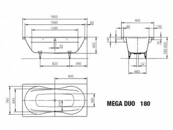 Ванна стальная KALDEWEI Mega Duo 180х90 223400010001. Фото