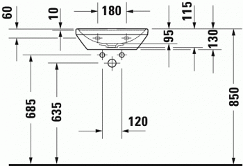 Раковина подвесная DURAVIT D-Neo 45х34 0738450041. Фото