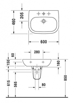 Раковина DURAVIT D-CODE 60х46 23106000002. Фото