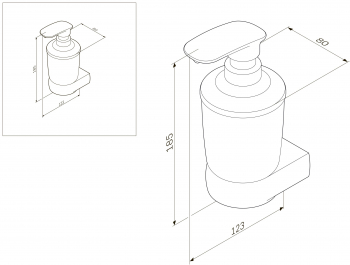 Стеклянный диспенсер для жидкого мыла с настенным держателем AM.PM Sensation A3036900 для ванной комнаты. Фото