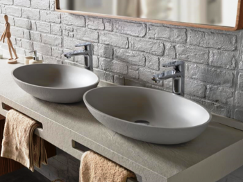 Раковина ACQUABELLA COLEZZIONI 58х38 LAVABO_ON-TOP_OVAL_SLATE_CEMENTO. Фото