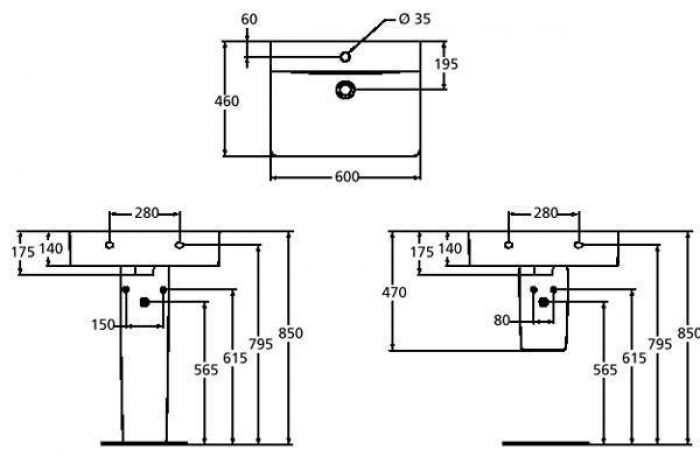 Раковина IDEAL STANDARD Connect Cube 60х46 E794501. Фото