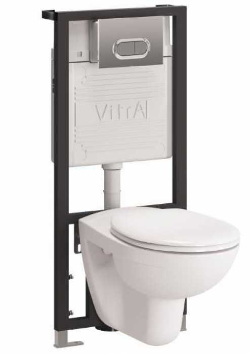 Инсталляция с подвесным унитазом с сиденьем VITRA Normus 9773B003-7203. Фото