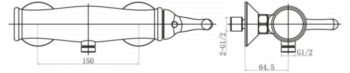 Смеситель для душа BELBAGNO Tiffany TIF-ESDM-CRM. Фото