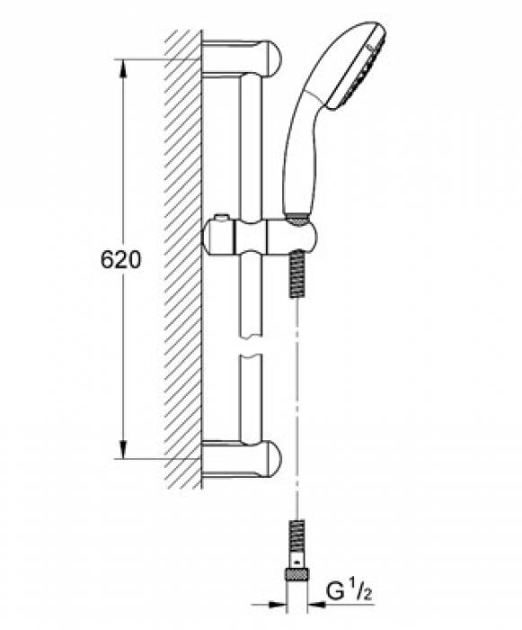 Душевой гарнитур GROHE New Tempesta 27644000. Фото