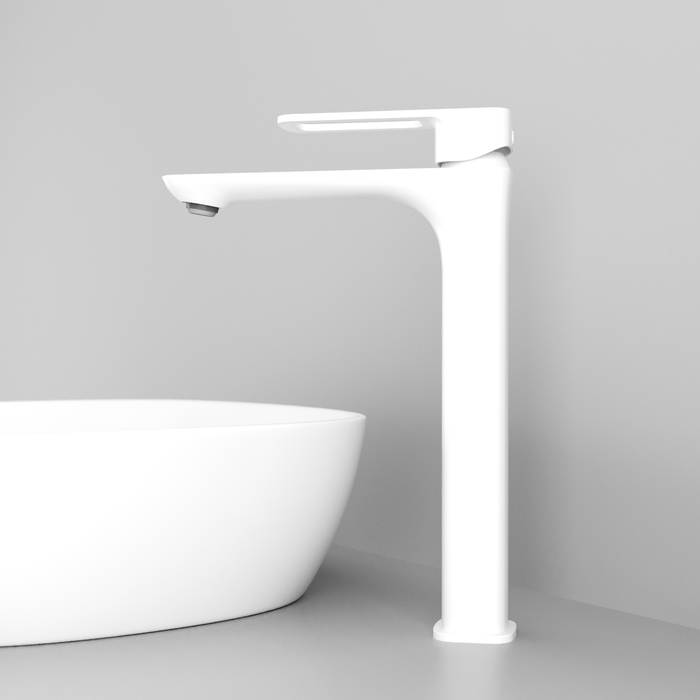 Смеситель для настольного умывальника белый матовый Slide IDDIS SLIWT01i01. Фото