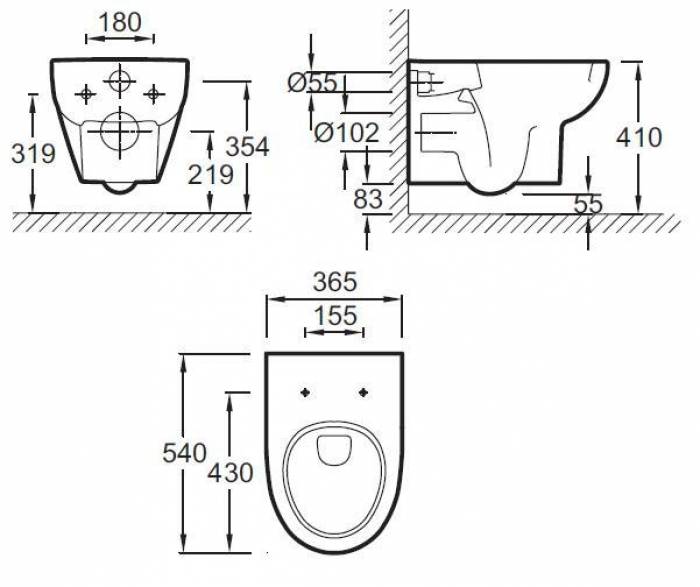 Унитаз подвесной JACOB DELAFON ODEON UP E4764-00. Фото
