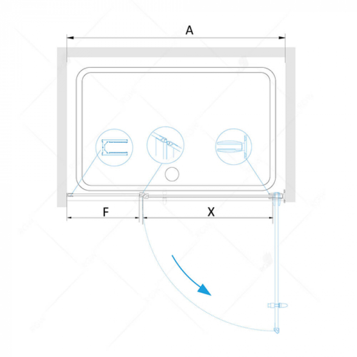 Душевая дверь RGW HOTEL HO-012 350601211-14 110 см. Фото