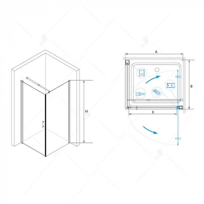 Душевой уголок RGW LEIPZIG LE-33 06123388-11. Фото