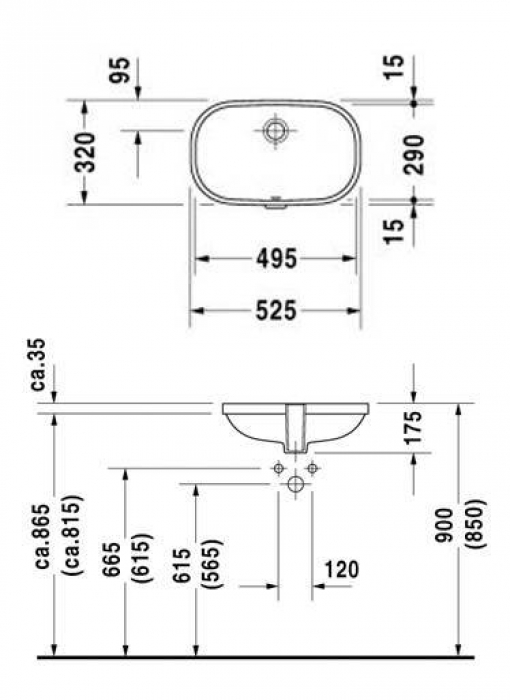 Раковина под столешницу DURAVIT D-CODE 49х29 0338490000. Фото