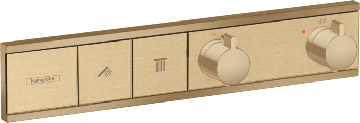 Термостат, скрытого монтажа, для 2 потребителей Hansgrohe 15380140, шлифованная бронза. Фото