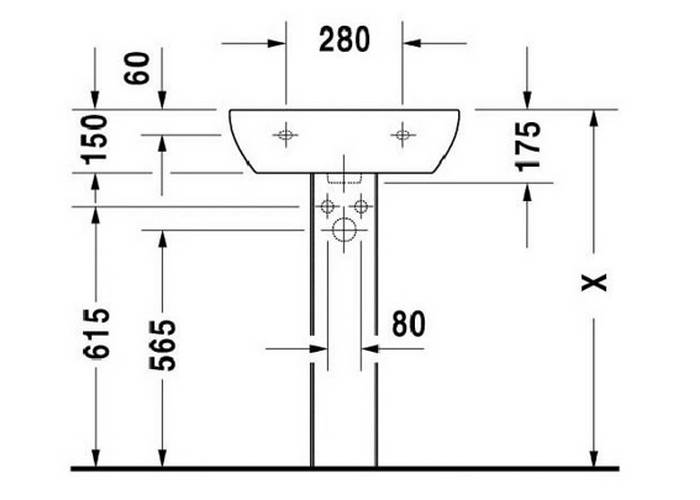 Пьедестал для раковины DURAVIT D-Code 08632700002. Фото