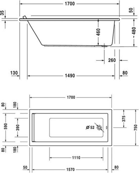 Акриловая ванна DURAVIT Starck New 170х75 700335000000000. Фото