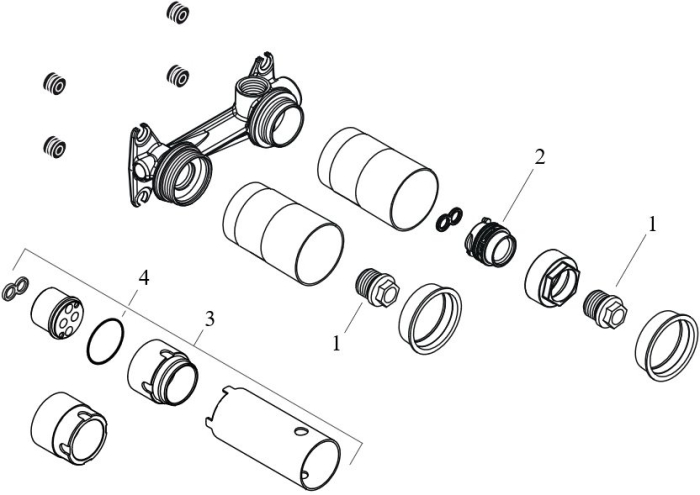 Скрытая часть для однорычажного смесителя для раковины Hansgrohe 13622180. Фото