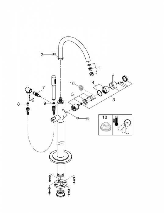 Смеситель для ванны GROHE Atrio С 32653002. Фото