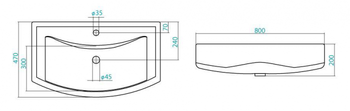 Раковина встраиваемая SANTEK Балтика 80х47 1.WH50.1.524. Фото