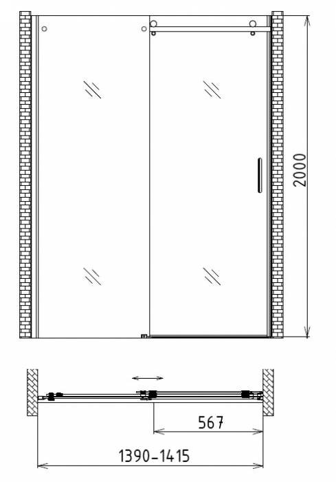 Душевая дверь Gemy Modern Gent S25191A. Фото